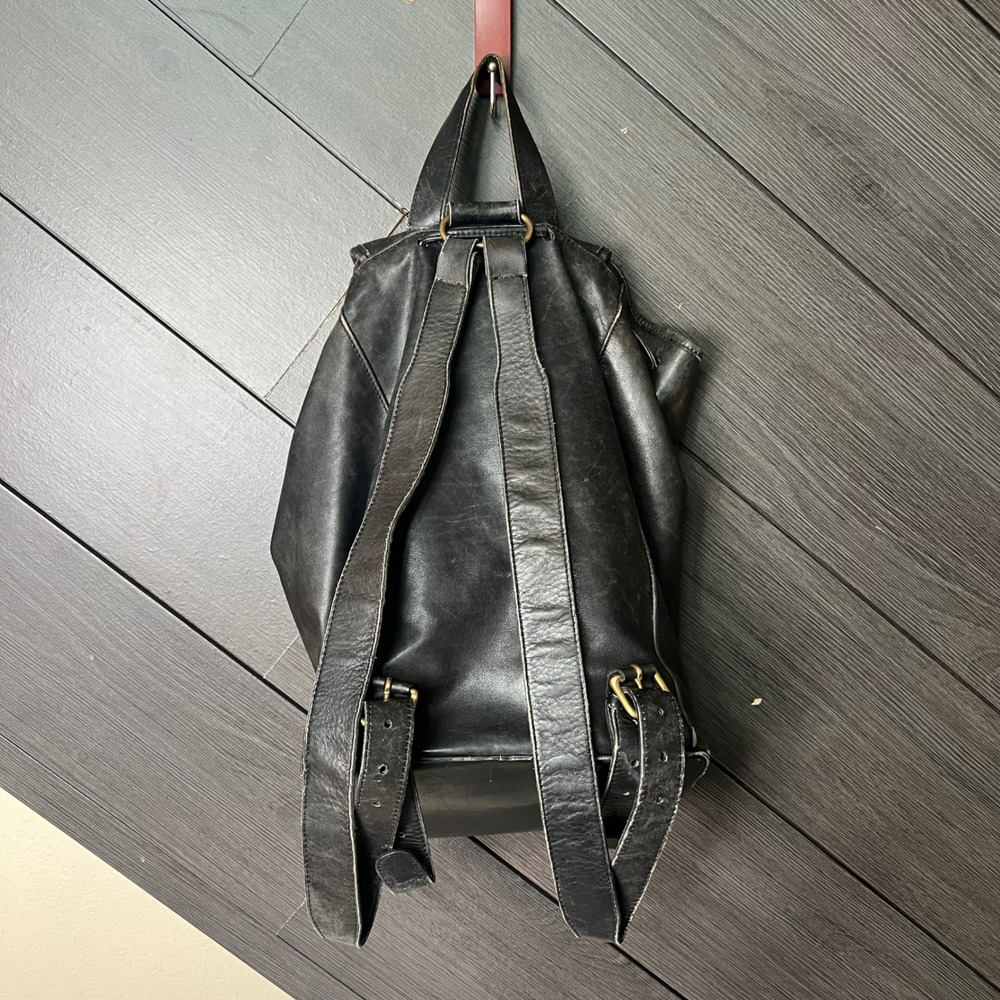 Coach VTG Black Leather Backpack Bucket Daypack USA Made 90s Rare PROJECT BAG - Picture 10 of 15